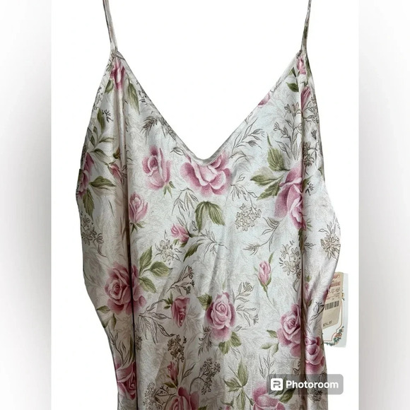 Vintage NWT Dentelle Women’s Floral Slip with matching hanger Large USA made - Picture 4 of 9